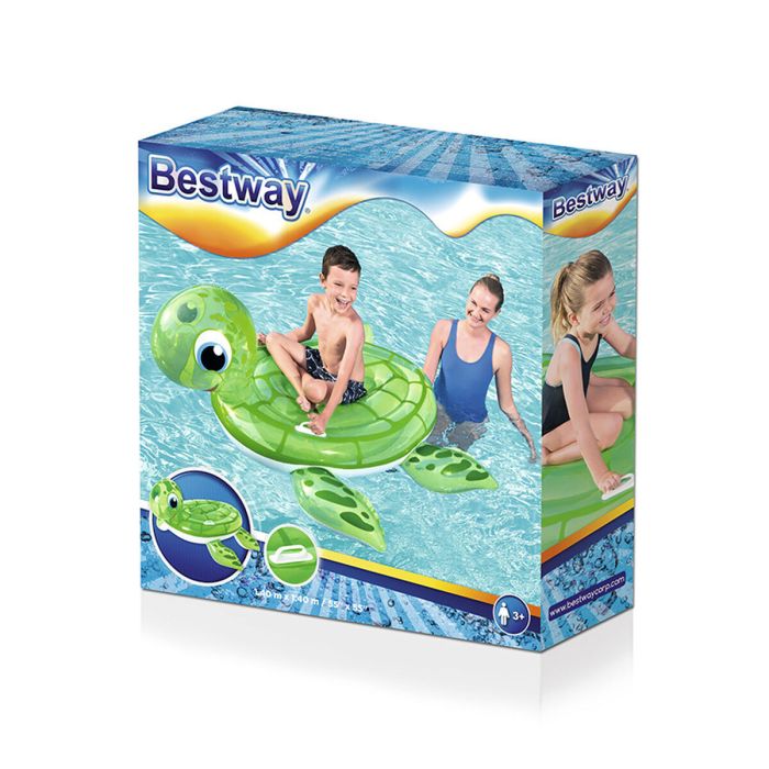 Bestway Tortue Gonflable avec Poignées 140x140 cm +3 Ans Plage et Piscine 41041 2