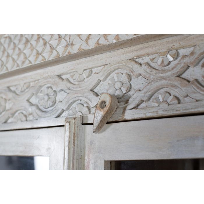 GINER Y COLOMER Armario 2 Puertas - Buffet vitré 2 portes en bois de manguier avec portes à vitrail et 4 étagères - Dimensions porte: 136x29 cm 4