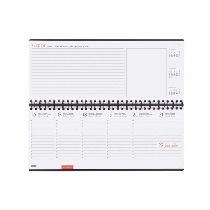 Planificateur hebdomadaire Finocam Gris Papier 29 x 11,6 cm 2