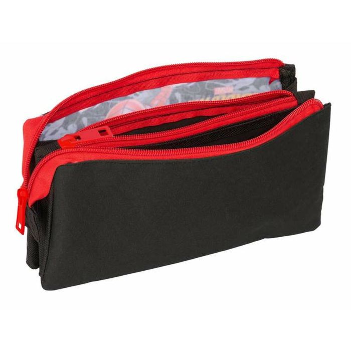 Trousse Fourre-Tout Triple Spider-Man Noir 22 x 12 x 3 cm 1