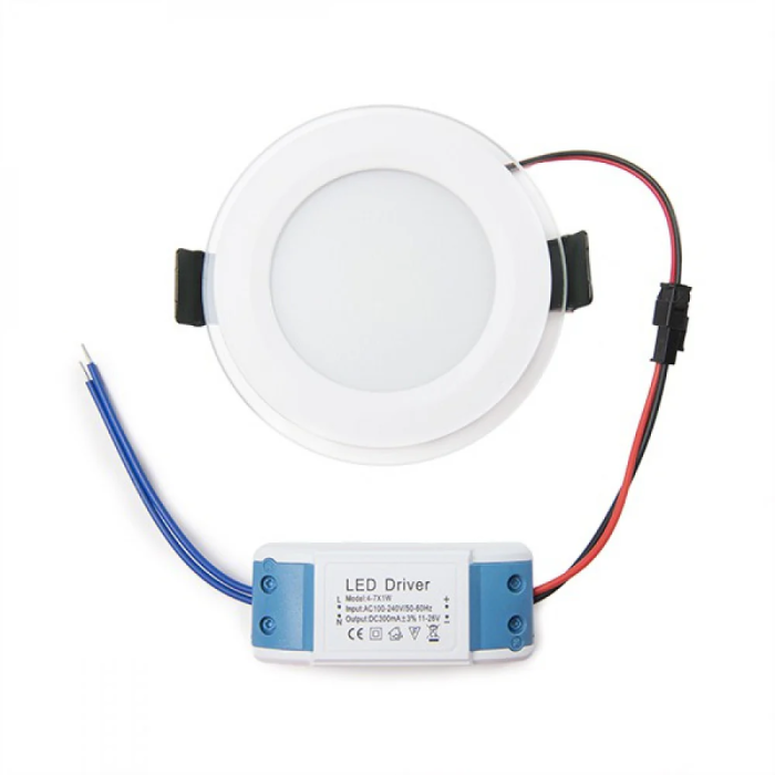 Downlight LED 6W 600Lm 4200K Circulaire Cristal Ø95mm 40.000H [GR-MB01-6W-O-W] 4
