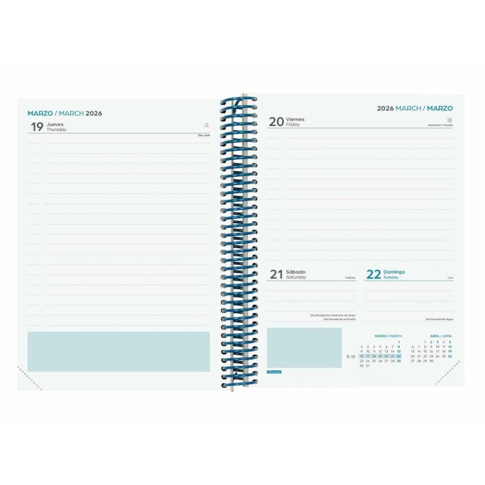 Agenda Finocam DIVA Multicouleur quarto 15,5 x 21,2 cm Jungle 2025-2026 2