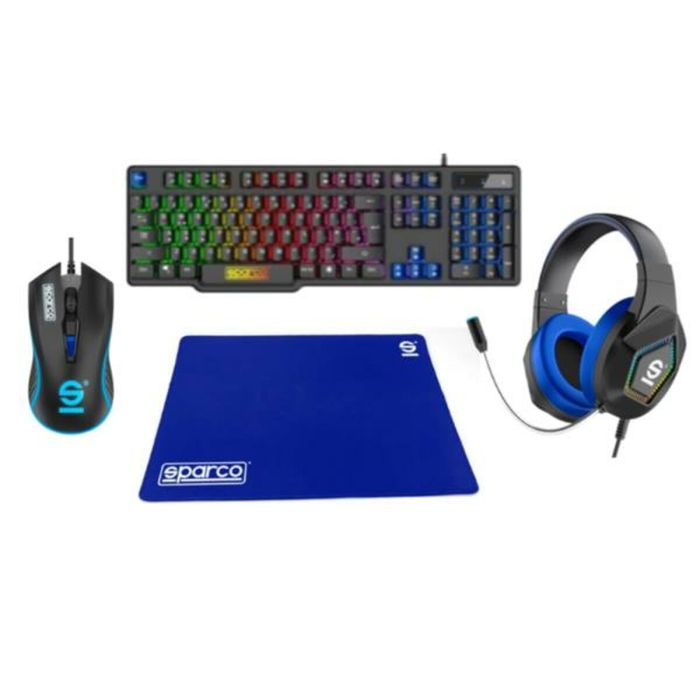 Pack Gaming Sparco SPGAMEKITESP Espagnol Qwerty 1