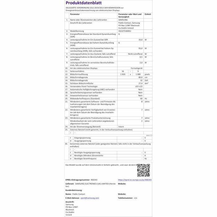 TV intelligente Samsung HG32T5300EU Full HD 32" LED Hotel TV 10