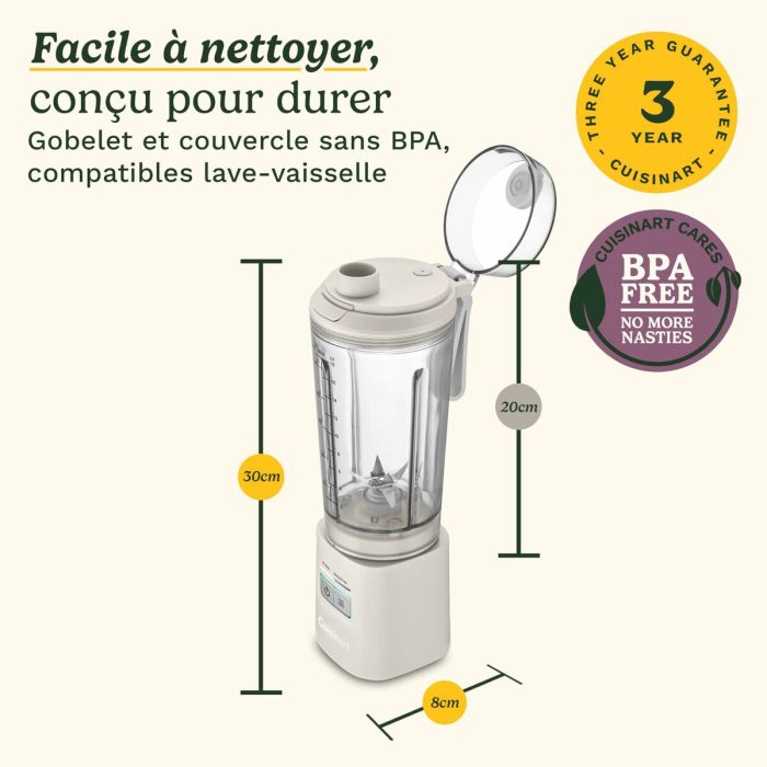 Bol mixeur Cuisinart PBL100E Blast&Go 120 W Blanc 500 ml 1
