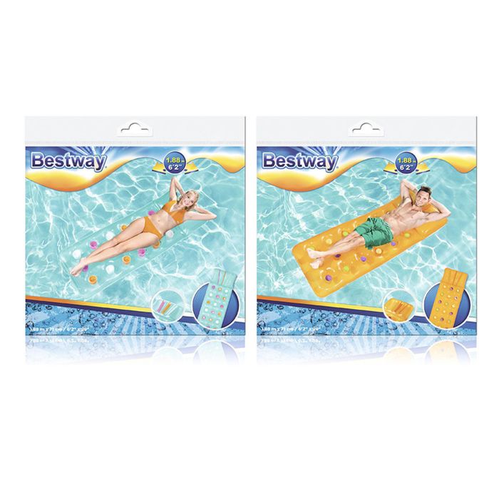 Bestway Matelas Gonflable Verres Fashion Couleur Assortie 188x71 cm Plage et Piscine 43014 3