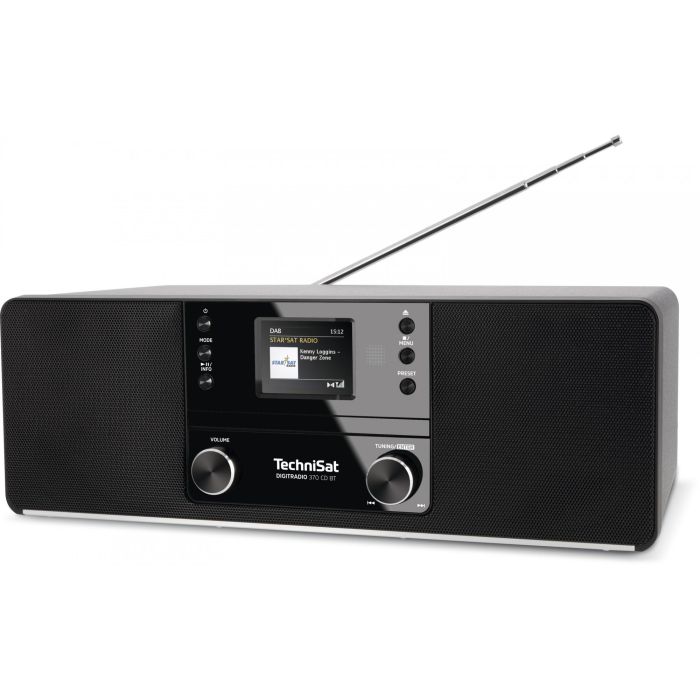 TechniSat DigitRadio 370 CD BT Radio numérique avec DAB+, FM, Bluetooth, port USB, écran TFT 2.4", horloge et réveil - Noir