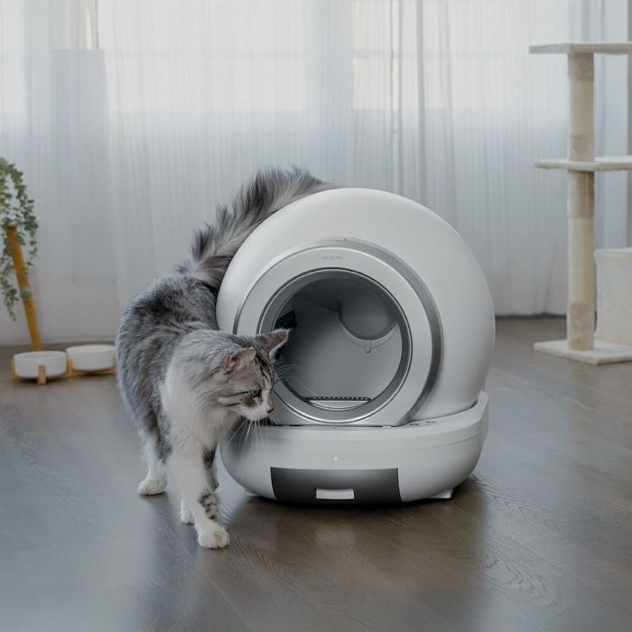 Bac à litière autonettoyant pour chats Cecotec Pumba 7000 CleanKitty Compact Connected Blanc Plastique 7