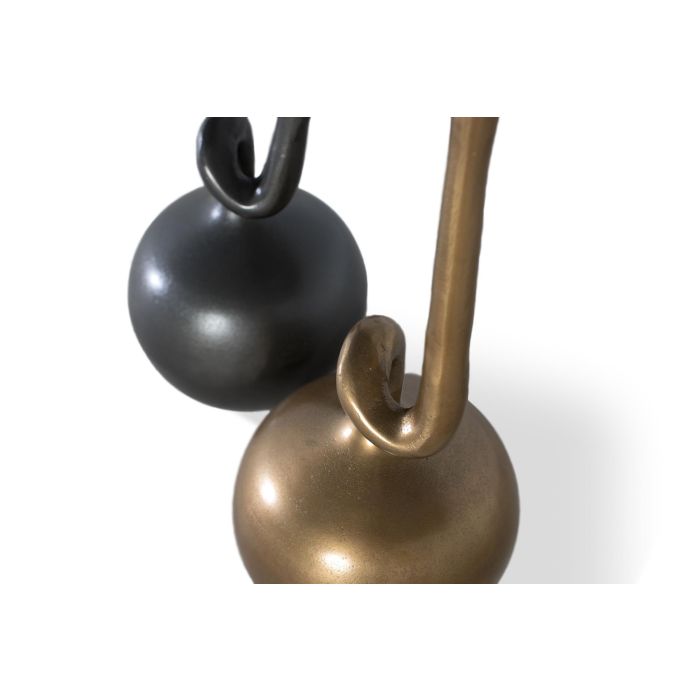 GINER Y COLOMER - Lot de 2 vases en aluminium doré et noir - Grand: 78x20x20 cm, Petit: 68x20x20 cm - Décoration intérieure 1 GINER Y COLOMER - Lot de 2 vases en aluminium doré et noir - Grand: 78x20x20 cm, Petit: 68x20x20 cm - Décoration intérieure 1