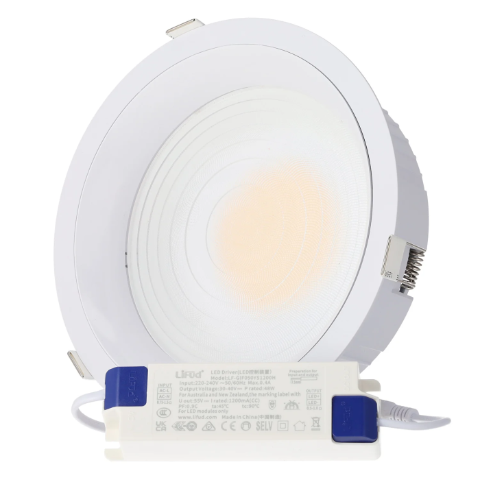 Lifud Downlight LED 50W 4 CCT 140LM/W UGR17 avec driver Flicker Free 0 Lifud Downlight LED 50W 4 CCT 140LM/W UGR17 avec driver Flicker Free 0