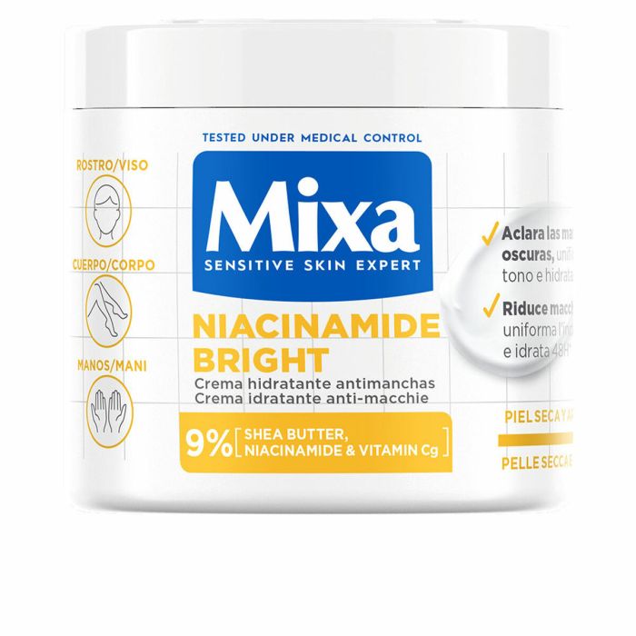 Mixa Crème Hydratante Niacinamide Bright Anti-Imperfections Peaux Sèches et Ternes 400 ml