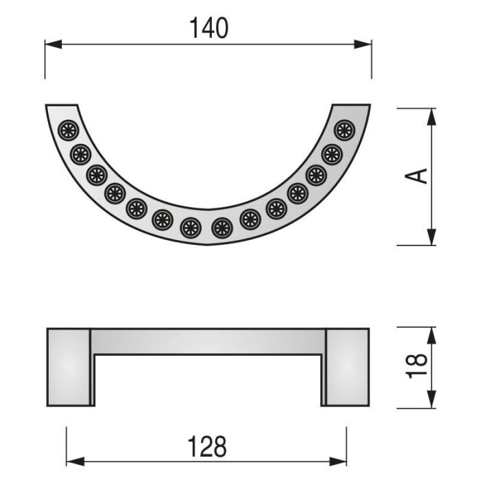 Smile Tirador Zamak. Acabado Cromo. Elegir Distancia Entre Centros. Distancia 128 Herrajes Alk 1