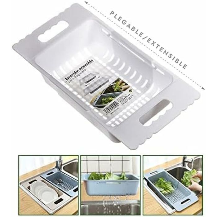 Égouttoir extensible pour évier Kozina Blanc 50 x 18,5 x 8 cm 1