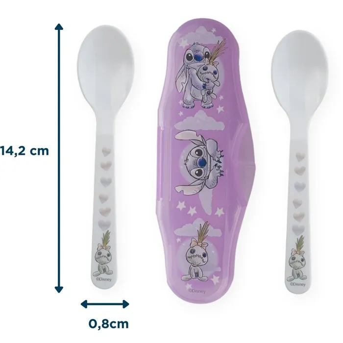 Disney Baby Set de 2 Cuillères avec Boîtier de Transport Lilo et Stitch - Idéal pour les Déplacements Disney Baby Set de 2 Cuillères avec Boîtier de Transport Lilo et Stitch - Idéal pour les Déplacements