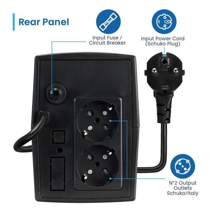 Système d'Alimentation Sans Interruption Interactif Ewent EW3995 390 W 7