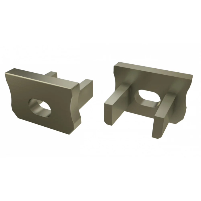 Bouchon de terminaison pour profil type X, plastique inox avec trou 5 Bouchon de terminaison pour profil type X, plastique inox avec trou 5