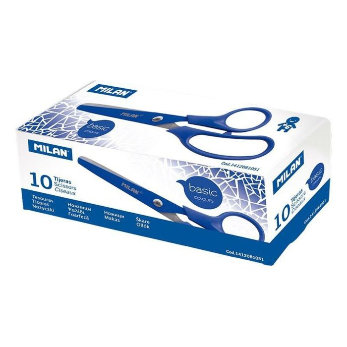 Ciseaux Milan Bleu Acier inoxydable (10 Unités) 1