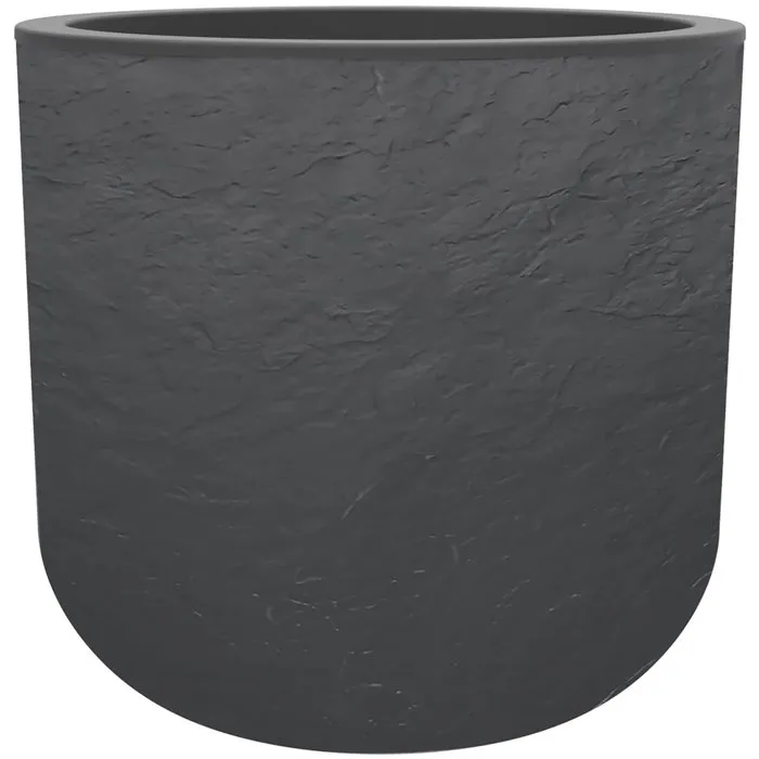 Eda Pot de fleurs rond Volcania Up, 32.5 L, design pierre, intérieur/extérieur, diamètre 38.5 cm x hauteur 36.8 cm, gris anthracite, Origine France Garantie Eda Pot de fleurs rond Volcania Up, 32.5 L, design pierre, intérieur/extérieur, diamètre 38.5 cm x hauteur 36.8 cm, gris anthracite, Origine France Garantie