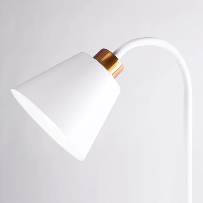 Lampe sur pied "Wayne" SKD-F020-W, style nordique, design personnalisable avec ampoule E27 3 Lampe sur pied "Wayne" SKD-F020-W, style nordique, design personnalisable avec ampoule E27 3