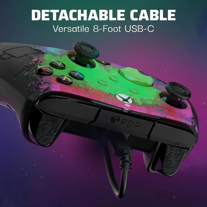 PDP - Manette filaire officielle Xbox REMATCH GLOW Advanced - Manette avec éclairage phosphorescent, boutons programmables, double vibration et câble USB-C 2.5m inclus PDP - Manette filaire officielle Xbox REMATCH GLOW Advanced - Manette avec éclairage phosphorescent, boutons programmables, double vibration et câble USB-C 2.5m inclus