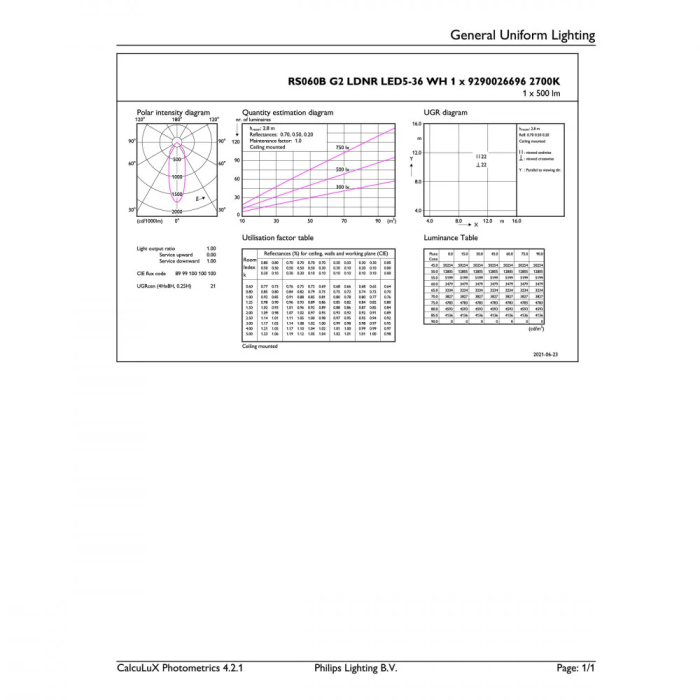 Philips Downlight LED Dimable 6W 500Lm 3000K IP20 35000H PH-33119800 3