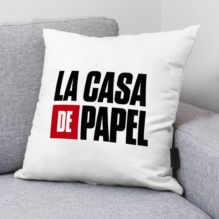 Housse de coussin La casa de papel LCDP A Blanc Multicouleur 45 x 45 cm 1