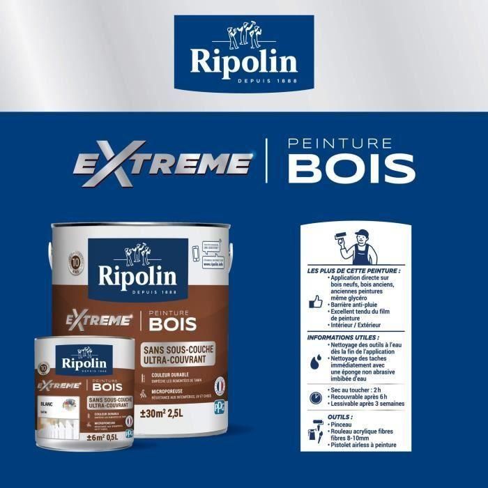 RIPOLIN Peinture Bois Satin Haute Protection 10 ans qui Protege et Magnifie vos Bois - Gris bouleau 5 RIPOLIN Peinture Bois Satin Haute Protection 10 ans qui Protege et Magnifie vos Bois - Gris bouleau 5