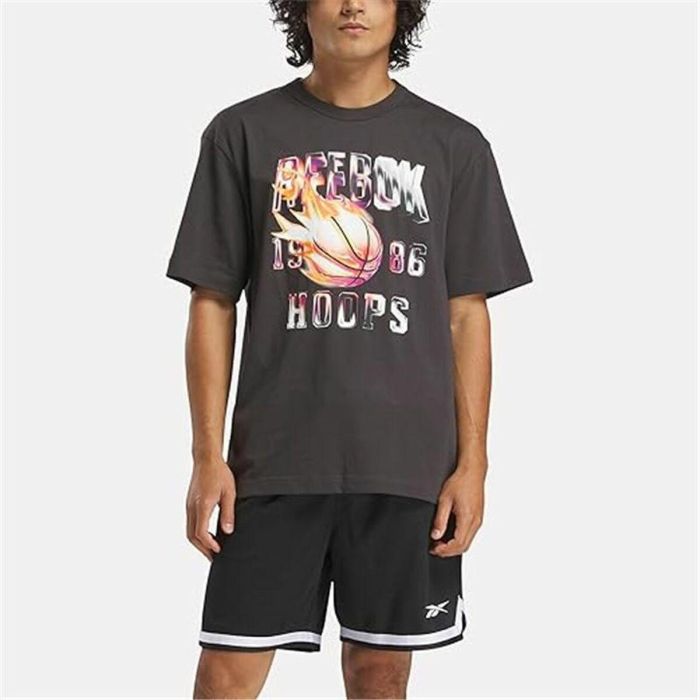 T-shirt à manches courtes homme Reebok Gs Basketball On Fir Noir 3