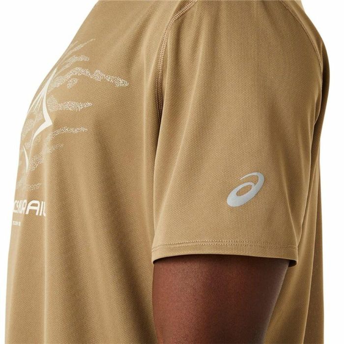 T-shirt à manches courtes homme Asics Fujitrail Logo Ss Top Marron Beige 2