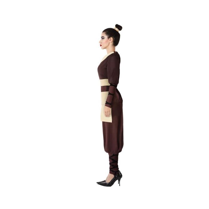 Déguisement Costume de Guerrière Chinoise pour Femme Adulte Taille XL, Thématique Pays du Monde, Marron, Composition Polyester