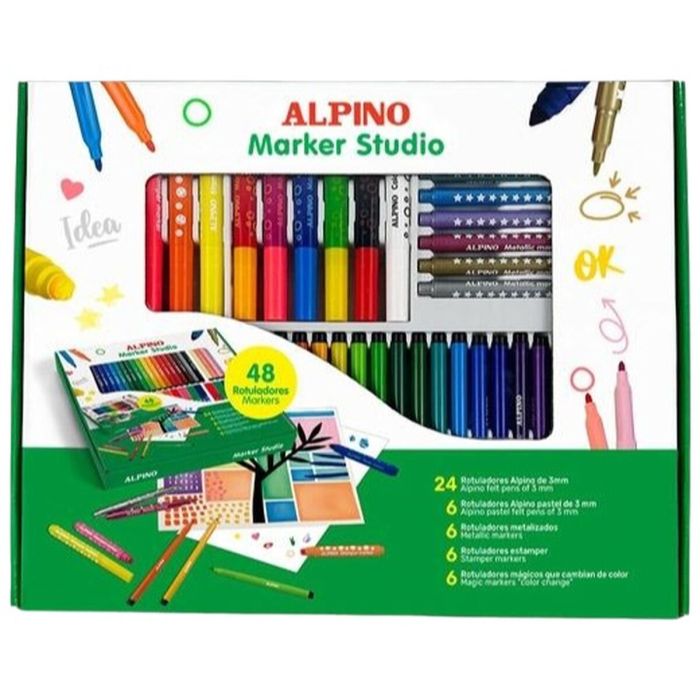 Ensemble de Marqueurs Alpino MARKER STUDIO Multicouleur 48 Pièces (4 Unités) 2