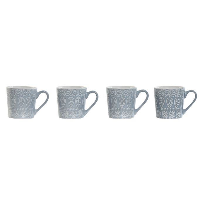 Ensemble de 4 mugs Home ESPRIT Bleu Grès 340 ml 13 x 9,5 x 9,2 cm Mandala 0 Ensemble de 4 mugs Home ESPRIT Bleu Grès 340 ml 13 x 9,5 x 9,2 cm Mandala 0