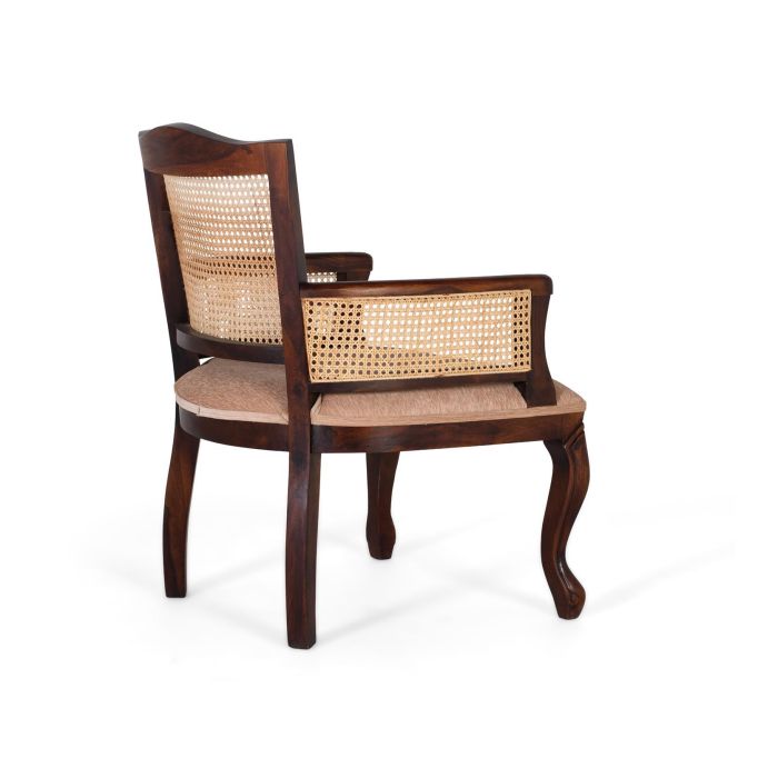 GINER Y COLOMER - Classic Canapé en Bois d'Acacia avec Détails Artisanaux, Tissu Clair, Pieds Cabriolés - Style Traditionnel et Confortable 3