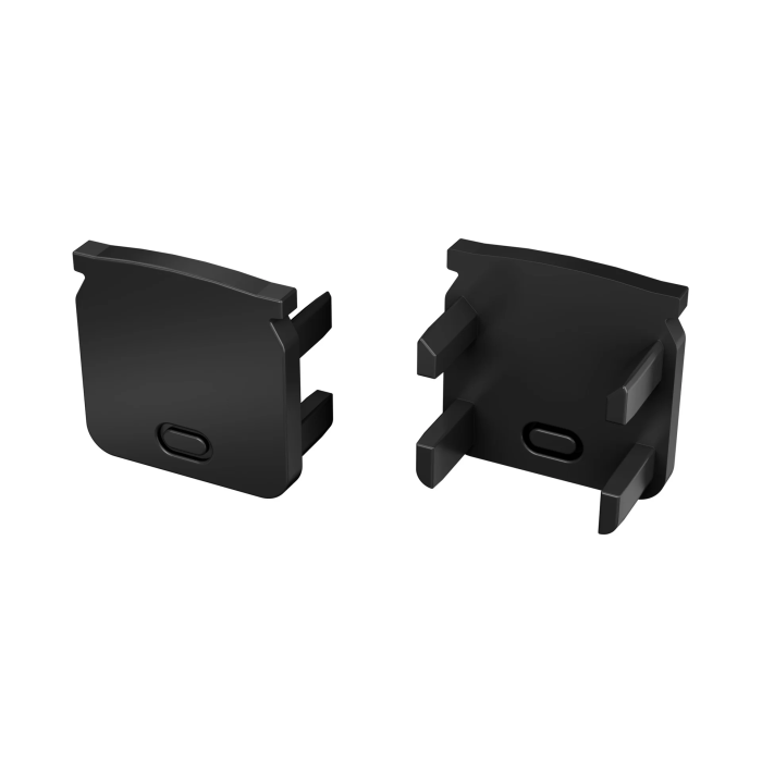 HELSE KIMERA Profilé Aluminium Anodisé Noir avec Diffuseur Opal et Tapons 2,02M 1