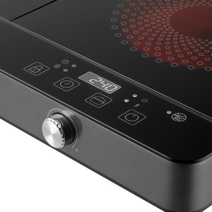 SENCOR Plaque de cuisson mixte induction et radiante 2 foyers 3400 W SCP 4001BK Noir - 10 niveaux, réglage température, nettoyage facile