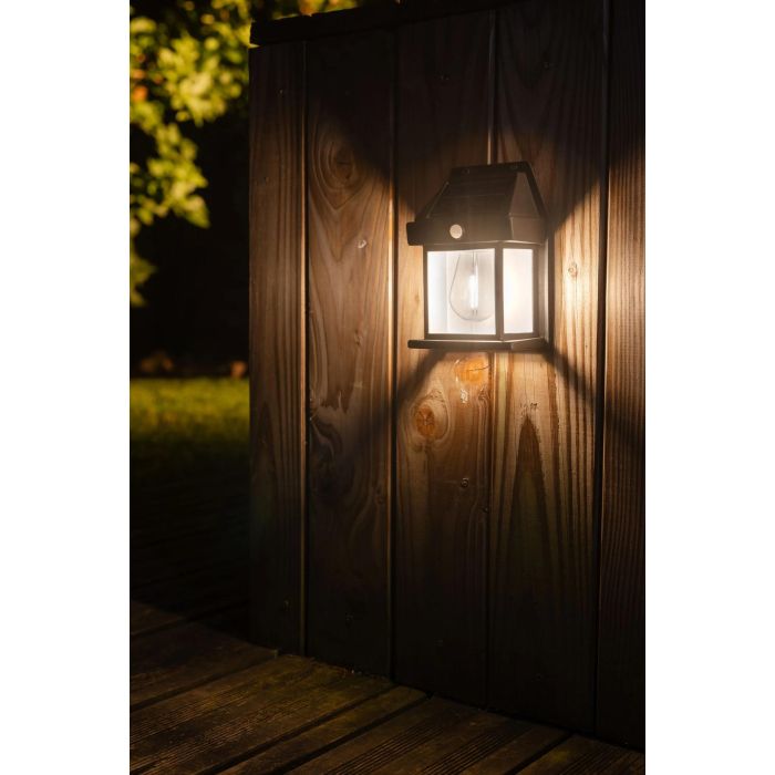 Galix G2601 - Applique murale solaire avec détecteur de présence, 36 lumens, LED COB 2700K, autonomie 6h, détection 5m