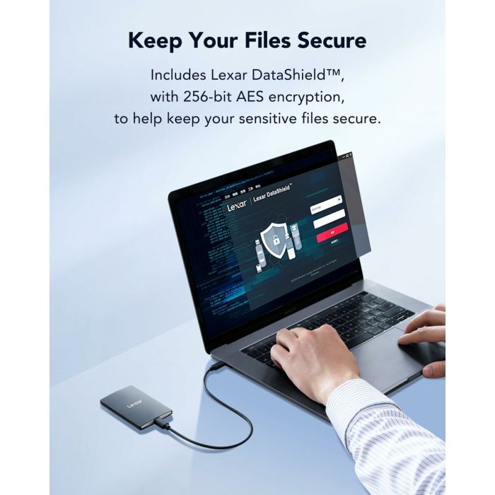 Disque Dur Externe Lexar SL200 Noir 2 TB SSD 3 Disque Dur Externe Lexar SL200 Noir 2 TB SSD 3