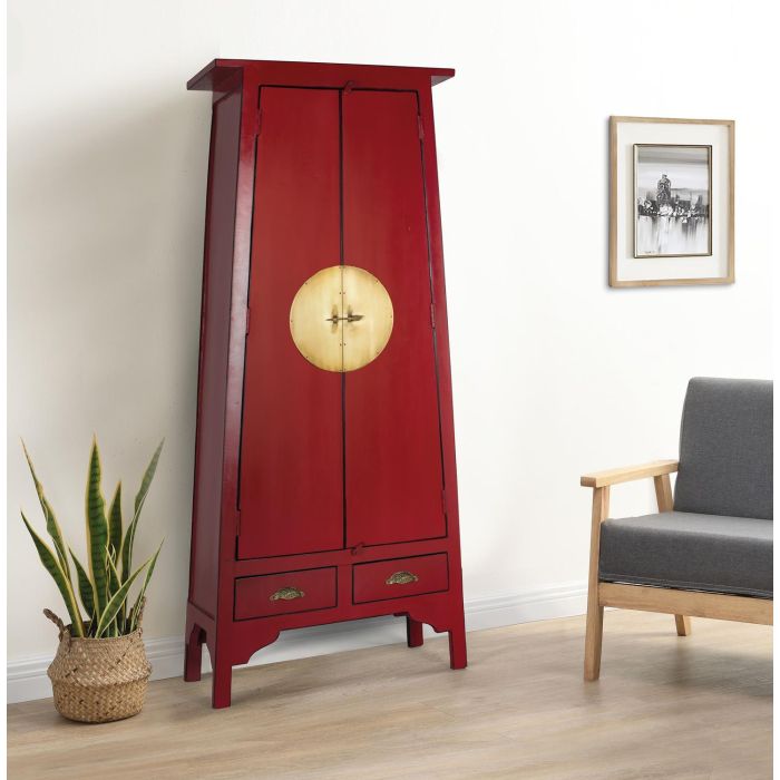 GINER Y COLOMER - Armario 2 Puertas 2 Tiroirs en Bois de Manguier Rouge - 195 x 83 x 40 cm - Meuble de Rangement Solide et Élégant Sans Montage 4 GINER Y COLOMER - Armario 2 Puertas 2 Tiroirs en Bois de Manguier Rouge - 195 x 83 x 40 cm - Meuble de Rangement Solide et Élégant Sans Montage 4