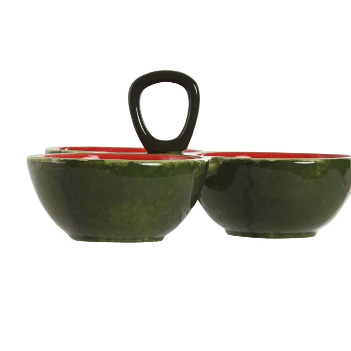 Bol pour Apéritifs Home ESPRIT Rouge Vert Grès Pastèque 23 x 22 x 10,5 cm 1
