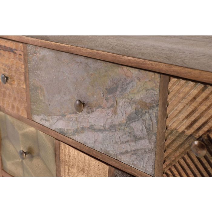 Giner y Colomer Acaba2 - Buffet/Commode en Mango Massif, Finitions Texturées (Laiton Martelé, Cuir), Coloris Naturel, Montage Requis 4 Giner y Colomer Acaba2 - Buffet/Commode en Mango Massif, Finitions Texturées (Laiton Martelé, Cuir), Coloris Naturel, Montage Requis 4