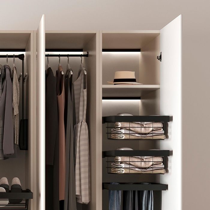 Emuca Jeu d'entretoises latérales pour le cadre Hack, Plastique noir, Plastique, 1