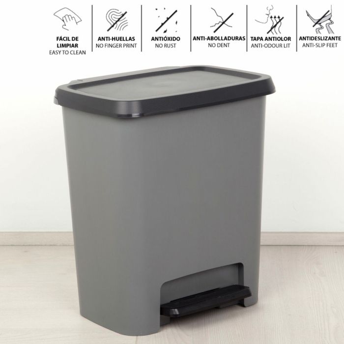 Poubelle Curver Gris foncé Plastique 25 L (5 Unités) 5