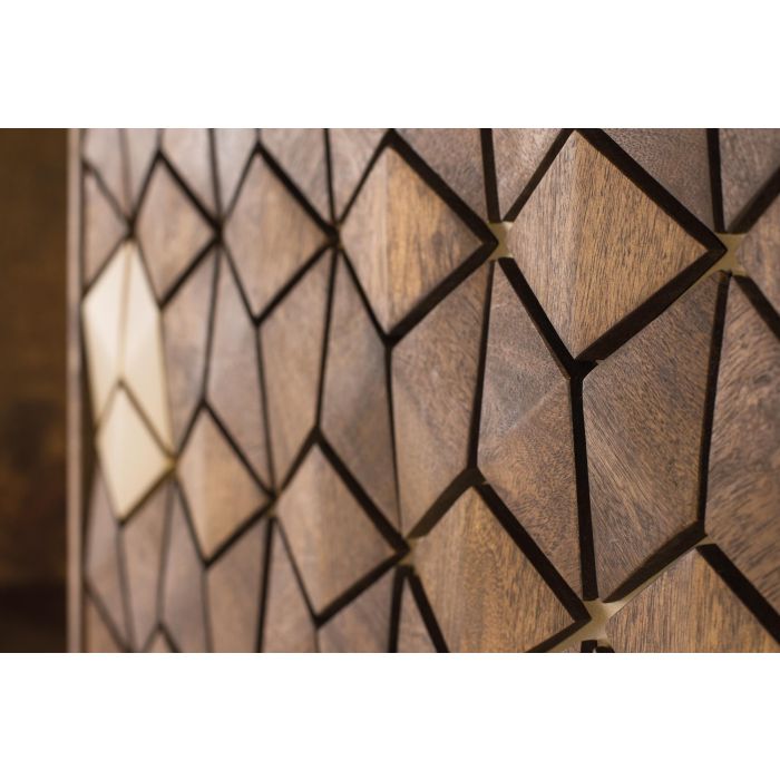 GINER Y COLOMER Dora2 - Bibliothèque en bois de manguier et métal, couleur noyer, style élégant, dimensions 143x130x40 cm 4 GINER Y COLOMER Dora2 - Bibliothèque en bois de manguier et métal, couleur noyer, style élégant, dimensions 143x130x40 cm 4