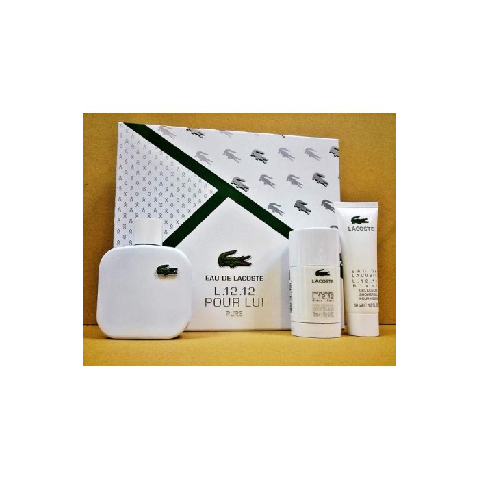 Lacoste Eau De Lacoste L.12.12 Blanc Set Pure Lui Pure Edt 100 mL, Deostick 75 mL, Shower Gel 50 mL 1 Lacoste Eau De Lacoste L.12.12 Blanc Set Pure Lui Pure Edt 100 mL, Deostick 75 mL, Shower Gel 50 mL 1