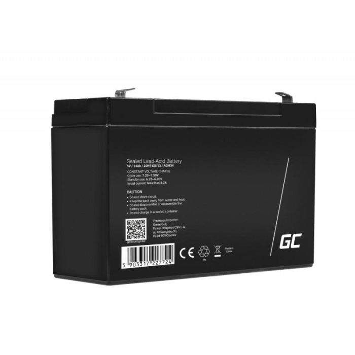 Green Cell Ersatzbatterie AGM34 6V/14Ah 4 Green Cell Ersatzbatterie AGM34 6V/14Ah 4
