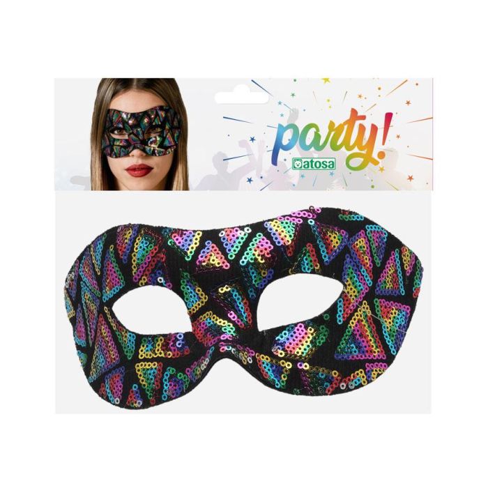Masque vénitien antiface multicolore pour femme adulte - Décoré de paillettes brillantes pour carnaval, fêtes costumées et soirées à thème