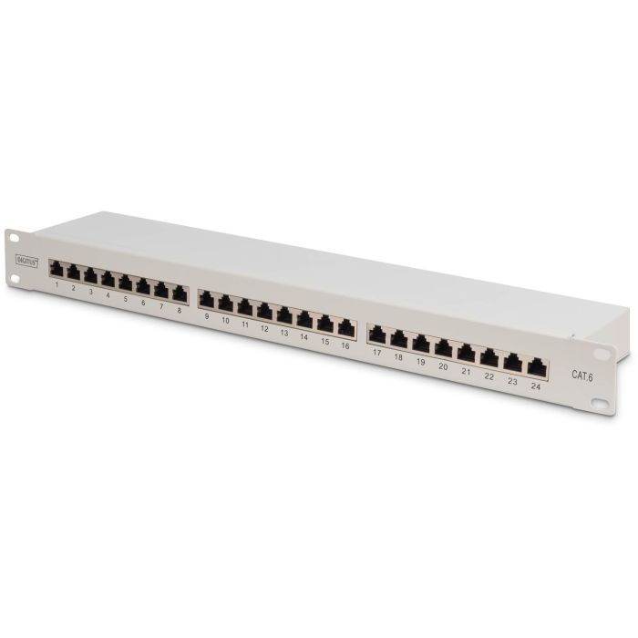 DIGITUS Patchpanel 1HE 24-Port Cat6 geschirmt grau 0 DIGITUS Patchpanel 1HE 24-Port Cat6 geschirmt grau 0