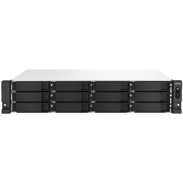 QNAP TS-1264U-RP-8G 2U 12-Bay rackmount NAS Intel Celeron N5095 quad-core 8GB onboard not expandable 12x3.5/2.5 SATA 2x300W r PSU 2