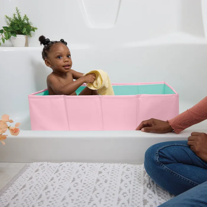 Bright Starts Baignoire pliable de voyage Disney Baby Minnie Mouse, Doublure imperméable, Facile à nettoyer, Pour bébé et enfant de 12 mois à 5 ans