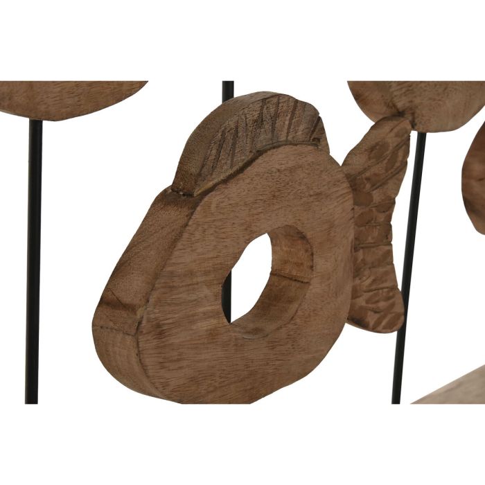 Figurine Décorative Home ESPRIT Noir Naturel Poissons 61,5 x 10 x 53,5 cm 2